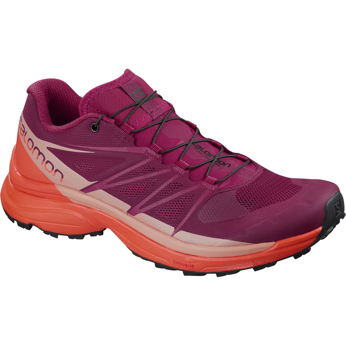 Chaussures De Trail Running Salomon Femme Violette / Orange - Salomon WINGS PRO 3 W - France (4508-Q